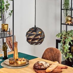 Lampes Dorées-hofstein Alven Suspension, Suspension Noir, 1 lumière