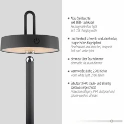Luminaires Leuchten Direkt AMAG Lampadaire LED Noir, 1 lumière