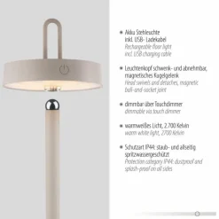 Luminaires Leuchten Direkt AMAG Lampadaire LED Gris, 1 lumière