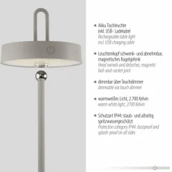 Luminaires Leuchten Direkt AMAG Lampe à poser LED Gris, 1 lumière