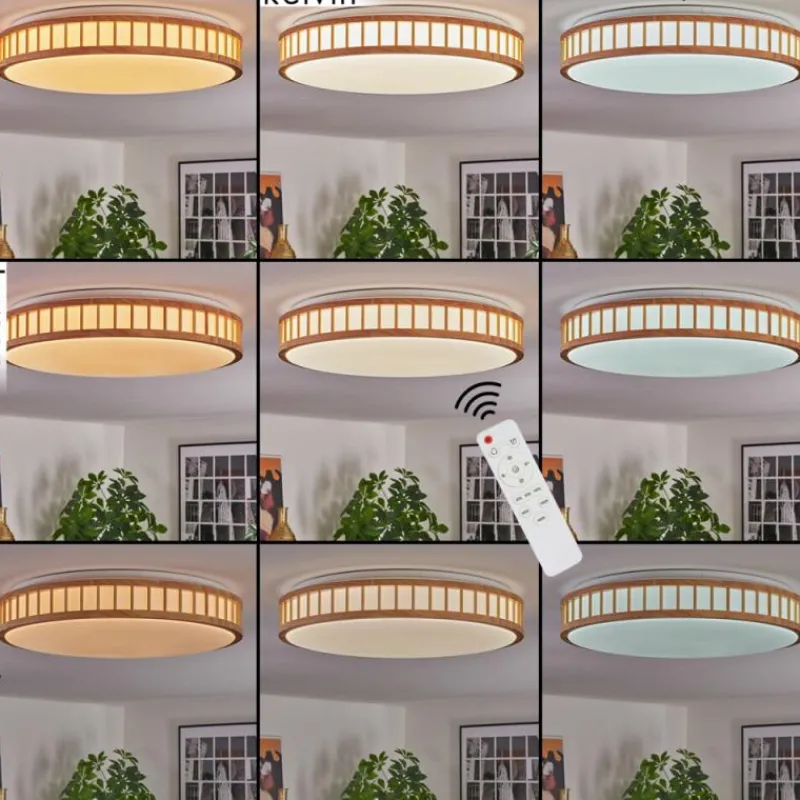 Luminaires Scandinaves-hofstein Amarelos Plafonnier LED Écru, Blanc, 1 lumière, Télécommandes