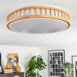 Luminaires Scandinaves-hofstein Amarelos Plafonnier LED Écru, Blanc, 1 lumière, Télécommandes