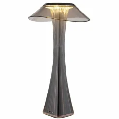 Suspension Verre Fumé-Luminaires Globo Lighting Ambra Lampe à poser LED Chrome, Fumée, Noir, 1 lumière