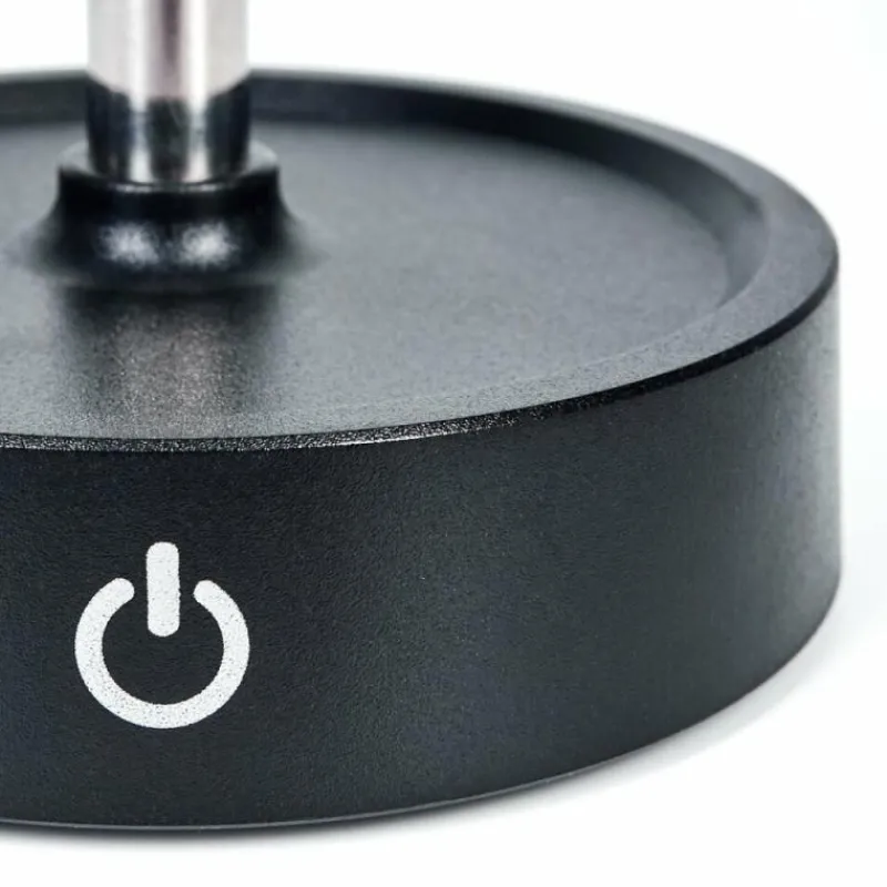 Luminaires Scandinaves-hofstein Amien Lampe de table d'extérieur, Lampe à poser LED Noir, Argenté, 1 lumière