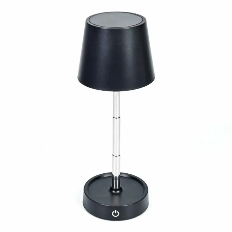 Luminaires Scandinaves-hofstein Amien Lampe de table d'extérieur, Lampe à poser LED Noir, Argenté, 1 lumière