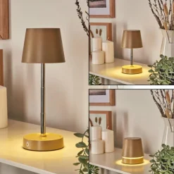 Luminaires Scandinaves-hofstein Amien Lampe de table d'extérieur, Lampe à poser LED Sable, Argenté, 1 lumière