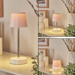 Luminaires Scandinaves-hofstein Amien Lampe de table d'extérieur, Lampe à poser LED Argenté, Blanc, 1 lumière