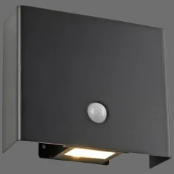 Luminaires Leuchten Direkt AMIN Applique murale LED Noir, 2 lumières, Détecteur de mouvement