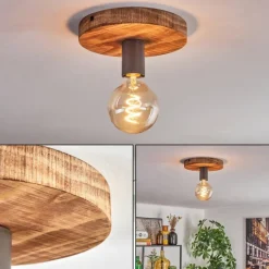 Luminaires Scandinaves-hofstein Amnicon Plafonnier Écru, Noir, 1 lumière