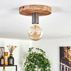 Luminaires Scandinaves-hofstein Amnicon Plafonnier Écru, Noir, 1 lumière