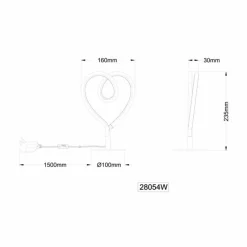 Luminaires Globo Lighting Amore Lampe à poser LED Blanc, 1 lumière* Éclairage Led