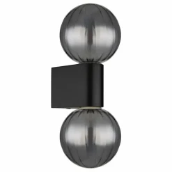 Suspension Verre Fumé-Luminaires Globo Lighting Ander Applique murale Noir, 2 lumières