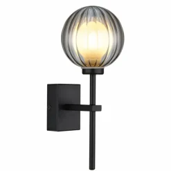 Suspension Verre Fumé-Luminaires Globo Lighting Ander Applique murale Noir, 1 lumière