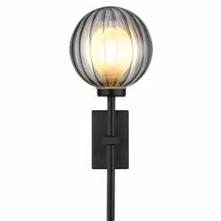 Suspension Verre Fumé-Luminaires Globo Lighting Ander Applique murale Noir, 1 lumière