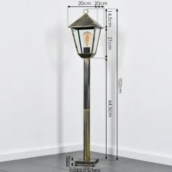 Lampes Dorées-hofstein Anfei Eclairage de chemin Brun, Or, 1 lumière