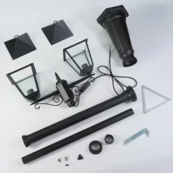 Luminaires Rustiques-hofstein Anfei Eclairage de chemin Noir, 2 lumières