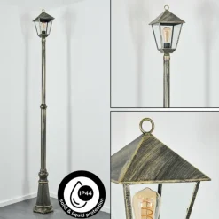 Luminaires Rustiques-hofstein Anfei Eclairage de chemin Or, Noir, 1 lumière