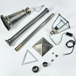 Luminaires Rustiques-hofstein Anfei Eclairage de chemin Or, Noir, 1 lumière