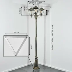 Luminaires Rustiques-hofstein Anfei Eclairage de chemin Or, Noir, 3 lumières