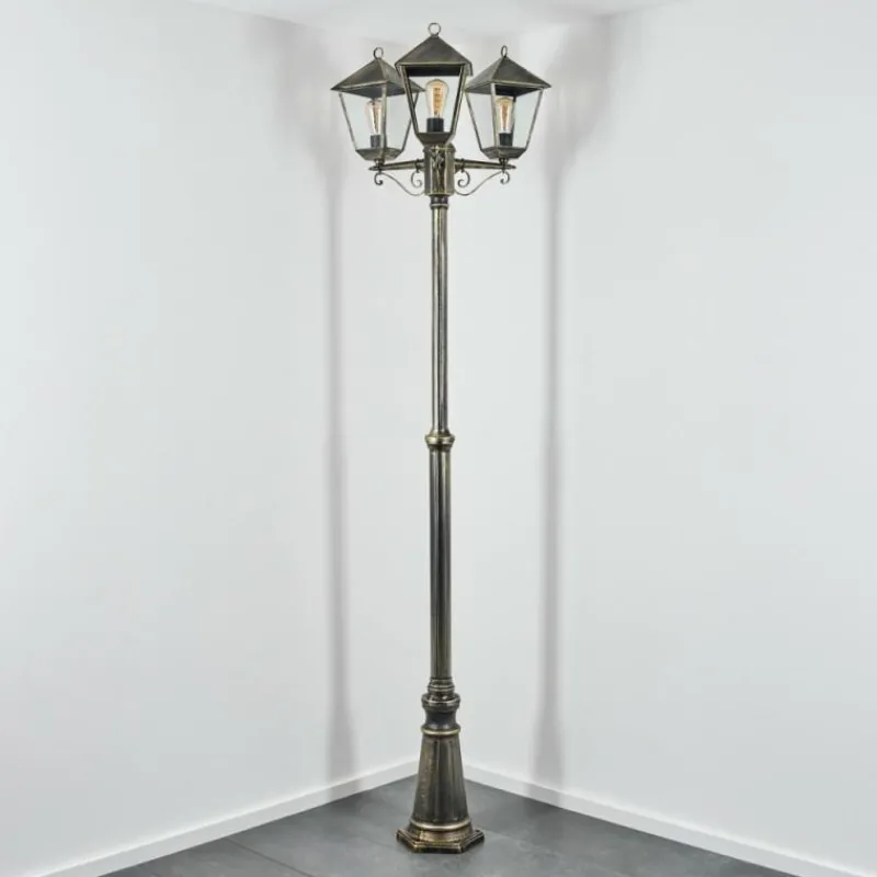 Luminaires Rustiques-hofstein Anfei Eclairage de chemin Or, Noir, 3 lumières