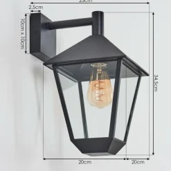 hofstein Anfei Lampe murale d´extérieur Noir, 1 lumière