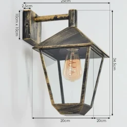 Lampes Dorées-hofstein Anfei Lampe murale d´extérieur Brun, Or, 1 lumière