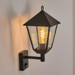 hofstein Anfei Lampe murale d´extérieur Noir, 1 lumière, Détecteur de mouvement