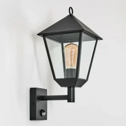 hofstein Anfei Lampe murale d´extérieur Noir, 1 lumière, Détecteur de mouvement