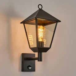 hofstein Anfei Lampe murale d´extérieur Noir, 1 lumière, Détecteur de mouvement