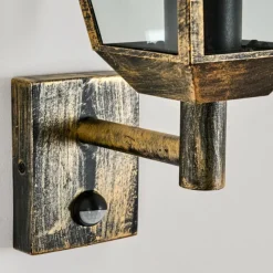 Lampes Dorées-hofstein Anfei Lampe murale d´extérieur Or, Noir, 1 lumière, Détecteur de mouvement