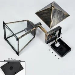 Lampes Dorées-hofstein Anfei Lampe murale d´extérieur Or, Noir, 1 lumière, Détecteur de mouvement