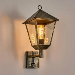 Lampes Dorées-hofstein Anfei Lampe murale d´extérieur Or, Noir, 1 lumière, Détecteur de mouvement