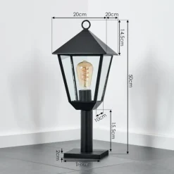 Luminaires Rustiques-hofstein Anfei Luminaire extérieur, Borne lumineuse, Eclairage de chemin Noir, 1 lumière