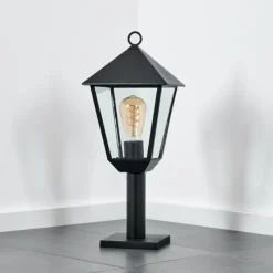 Luminaires Rustiques-hofstein Anfei Luminaire extérieur, Borne lumineuse, Eclairage de chemin Noir, 1 lumière