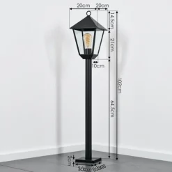 Luminaires Rustiques-hofstein Anfei Luminaire extérieur, Eclairage de chemin Noir, 1 lumière