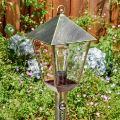 Luminaires Rustiques-hofstein Anfei Luminaire extérieur, Eclairage de chemin Brun, Or, 1 lumière, Détecteur de mouvement