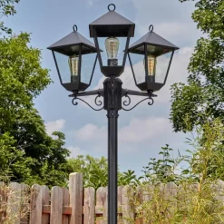 Luminaires Rustiques-hofstein Anfei Luminaire extérieur, Réverbère, Eclairage de chemin Noir, 3 lumières