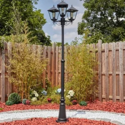 Luminaires Rustiques-hofstein Anfei Luminaire extérieur, Réverbère, Eclairage de chemin Noir, 3 lumières