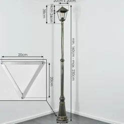 Luminaires Rustiques-hofstein Anfei Luminaire extérieur, Réverbère, Eclairage de chemin Or, Noir, 1 lumière