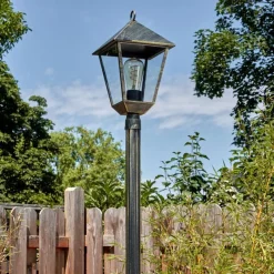 Luminaires Rustiques-hofstein Anfei Luminaire extérieur, Réverbère, Eclairage de chemin Or, Noir, 1 lumière