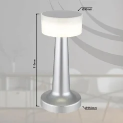 Luminaires Globo Lighting Angelika Lampe à poser LED Nickel mat, 1 lumière* Éclairage Led