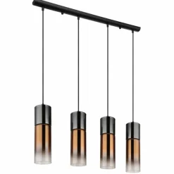 Luminaires Globo Lighting Annika Suspension Noir, 4 lumières