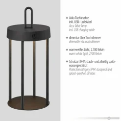 Luminaires Leuchten Direkt ANSELM Lampe à poser LED Noir, 1 lumière