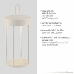 Luminaires Leuchten Direkt ANSELM Lampe à poser LED Gris, 1 lumière