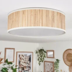Lampes En Tissu-hofstein Antillo Plafonnier beige, Écru, Blanc, 3 lumières