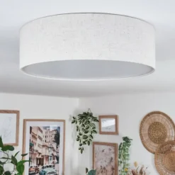 Lampes En Tissu-hofstein Antillo Plafonnier Blanc, 3 lumières