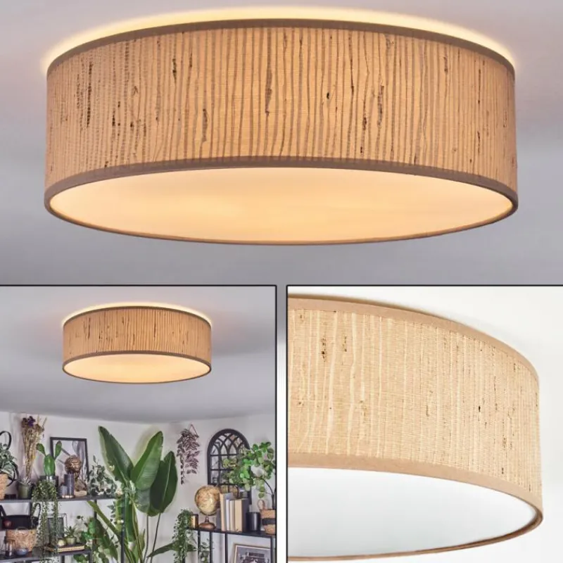 Lampes En Tissu-hofstein Antillo Plafonnier Brun, Écru, Blanc, 3 lumières