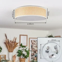 Lampes En Tissu-hofstein Antillo Plafonnier Nickel mat, 3 lumières