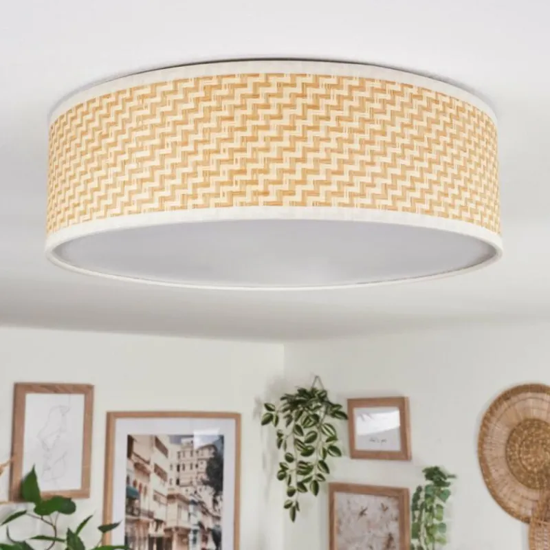 Lampes En Tissu-hofstein Antillo Plafonnier Nickel mat, 3 lumières