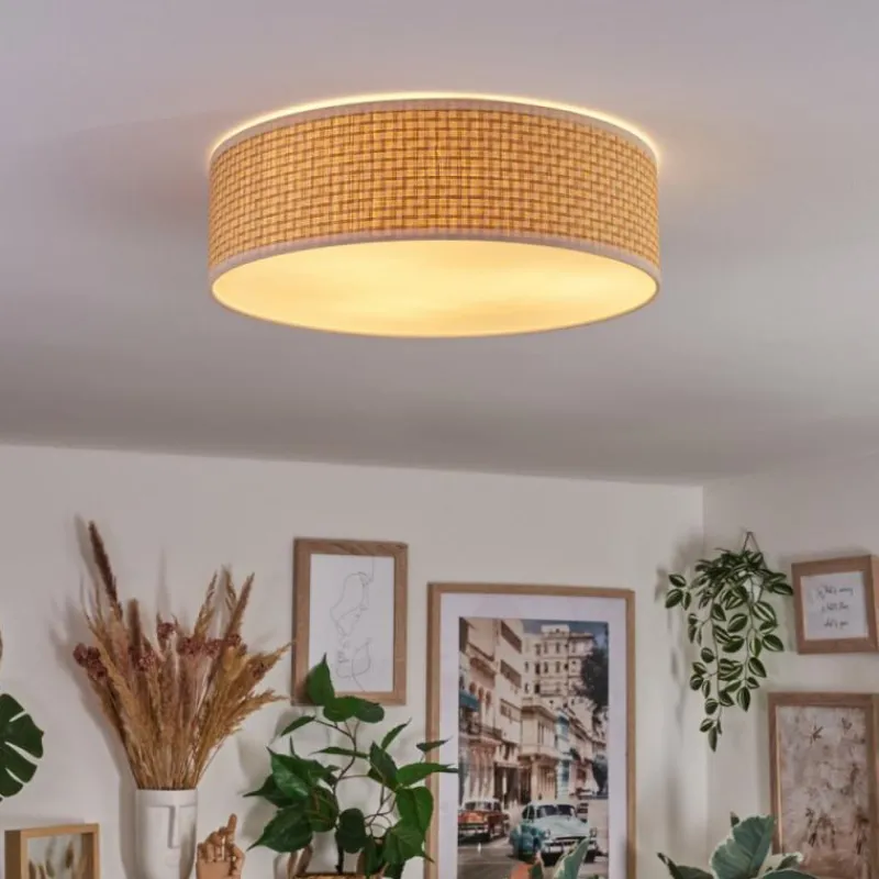 Lampes En Tissu-hofstein Antillo Plafonnier Nickel mat, 3 lumières
